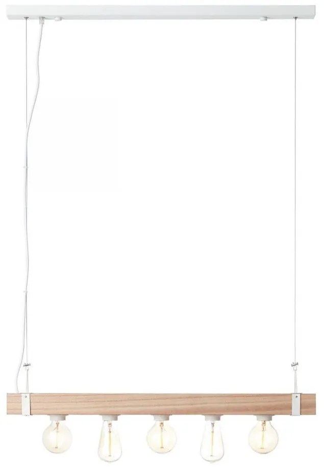 Brilliant - Lampadario a sospensione con filo WHITEWOOD 5xE27/30W/230V