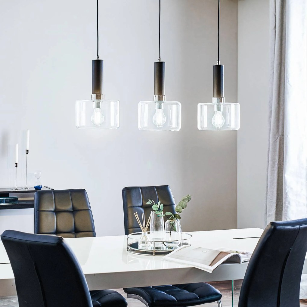 Lampada a sospensione in vetro Viva Jupiter, dimmerabile, Chiaro / Trasparente, Soggiorno / Sala da pranzo, Vetro, Moderno, Lampada a sospensione