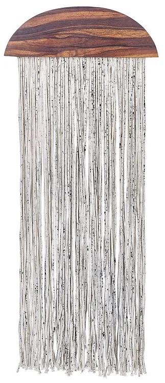 Decorazione da parete legno scuro e bianco 37 x 90 cm ZIKIRIA Beliani
