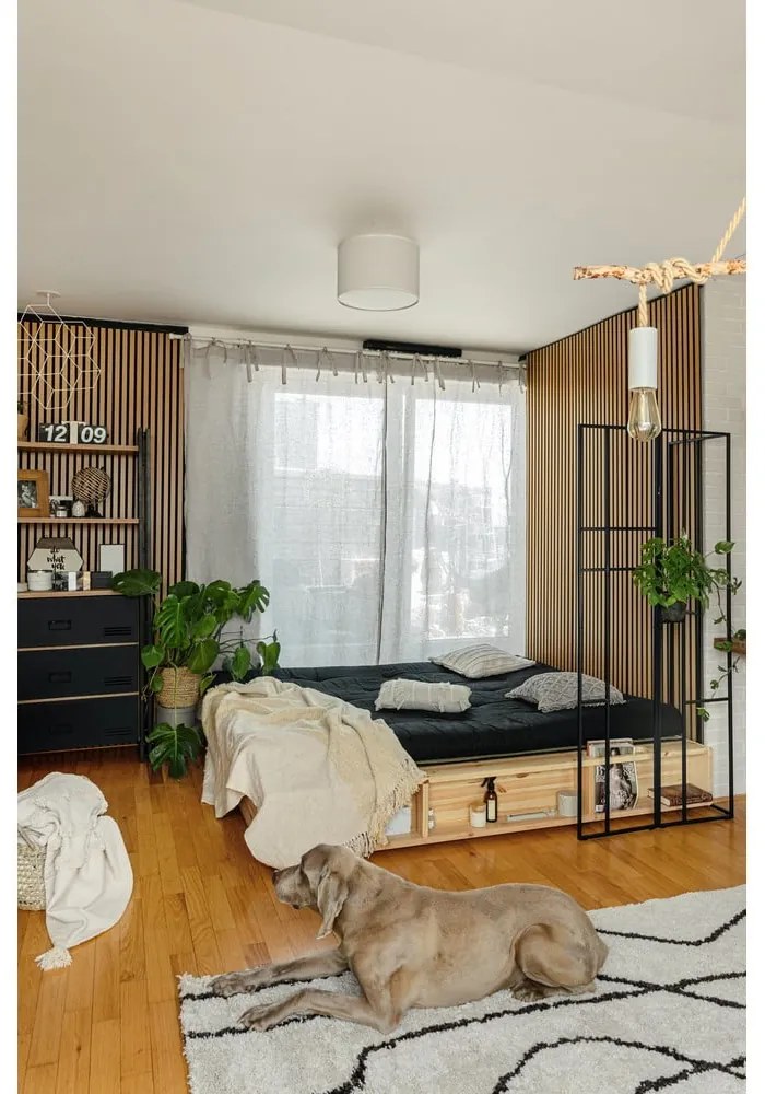 Letto matrimoniale in legno di pino con griglia 140x200 cm Ziggy - Karup Design