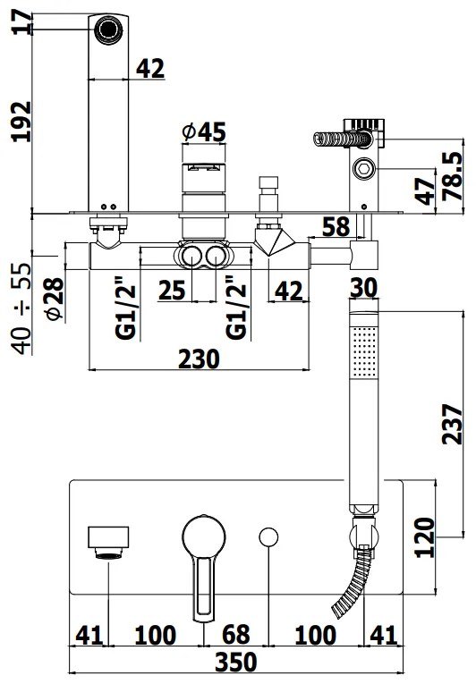 Paffoni Ringo Rin001 Miscelatore vasca Monocomando ad Incasso Cromo