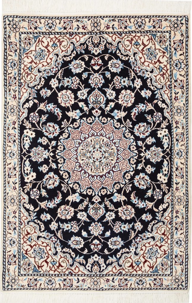 Nain Tappeto 80 x 120 Blu (Iran) Annodato A Mano