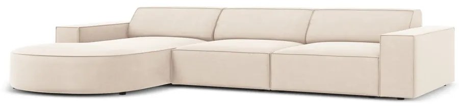 Divano angolare in velluto beige (angolo sinistro) Jodie - Micadoni Home