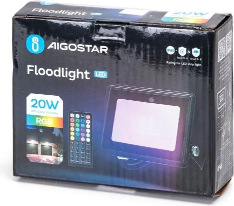 Aigostar - LED RGBW Proiettore LED/20W/230V IP65 + telecomando