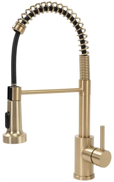 REA-B4821 - Miscelatore per lavello con doccetta estraibile COLIN 42,5 cm, finitura oro spazzolato