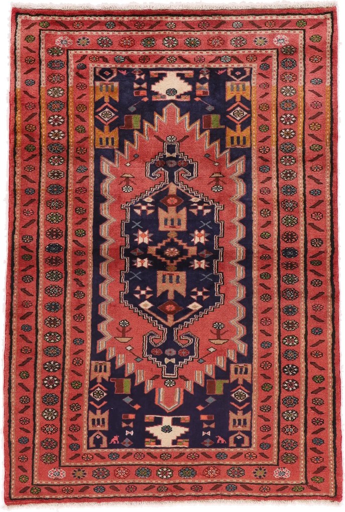 Hamedan Tappeto 130 x 190 (Iran) Annodato A Mano
