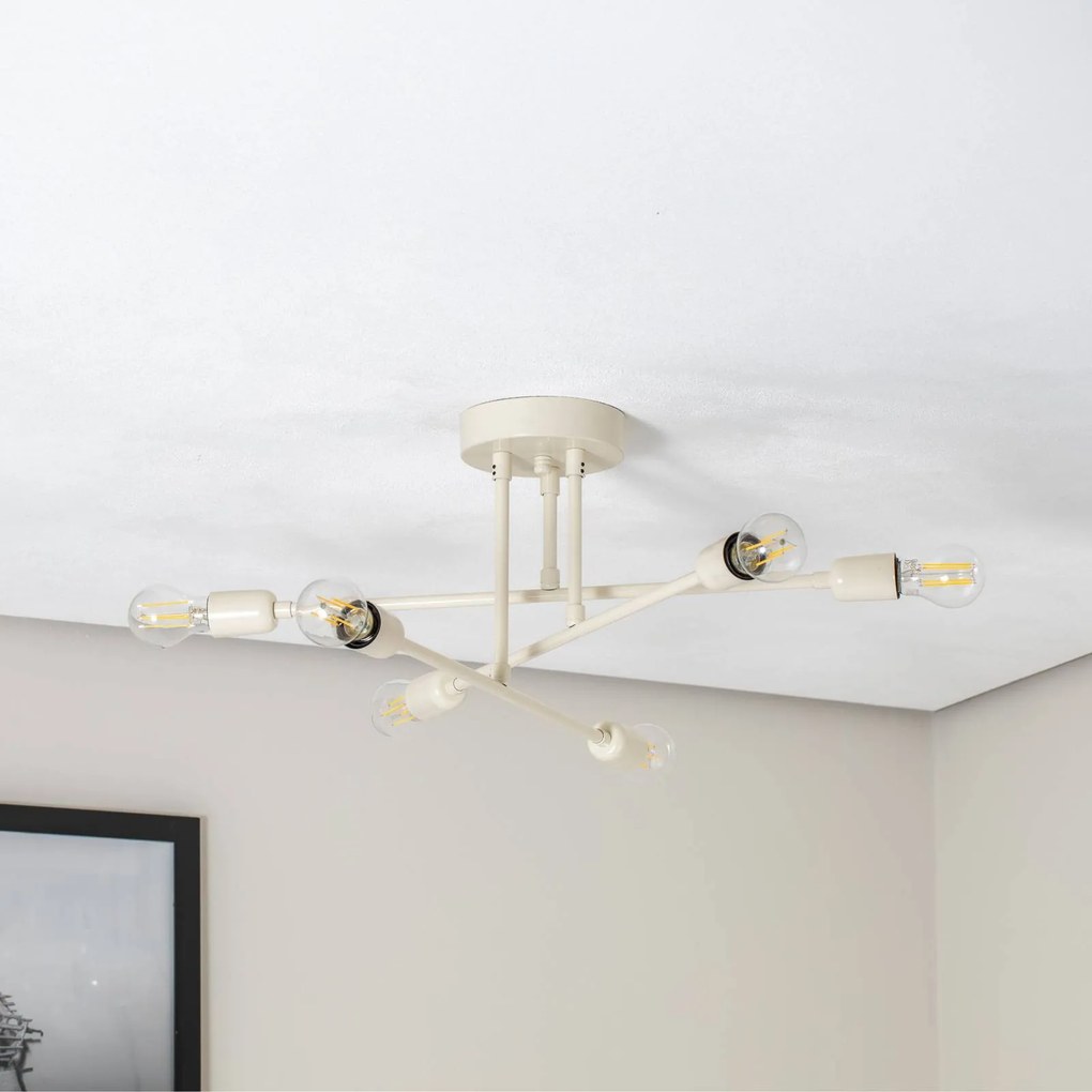 Plafoniera soffitto Flower 177 Opviq, dimmerabile, Crema / Ambra, Soggiorno / Sala da pranzo, Metallo, Moderno, Plafoniera
