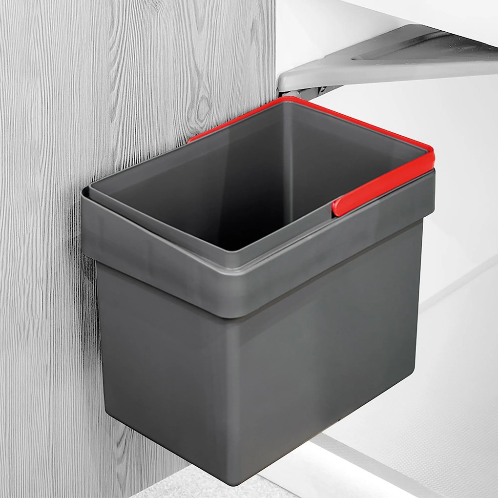 Pattumiera Differenziata per Anta Mobile Cucina 15L Apertura Automatica Emuca Grigio Antracite...