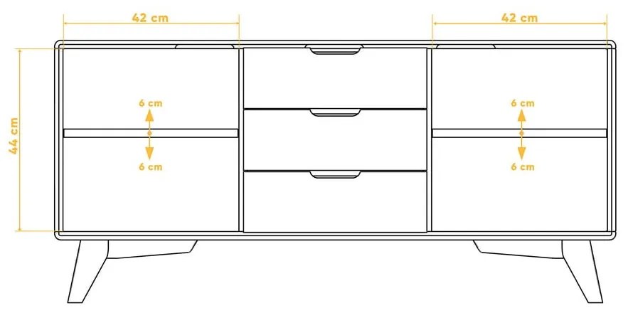 Cassettiera bassa in legno di faggio 134x63 cm Greg - The Beds