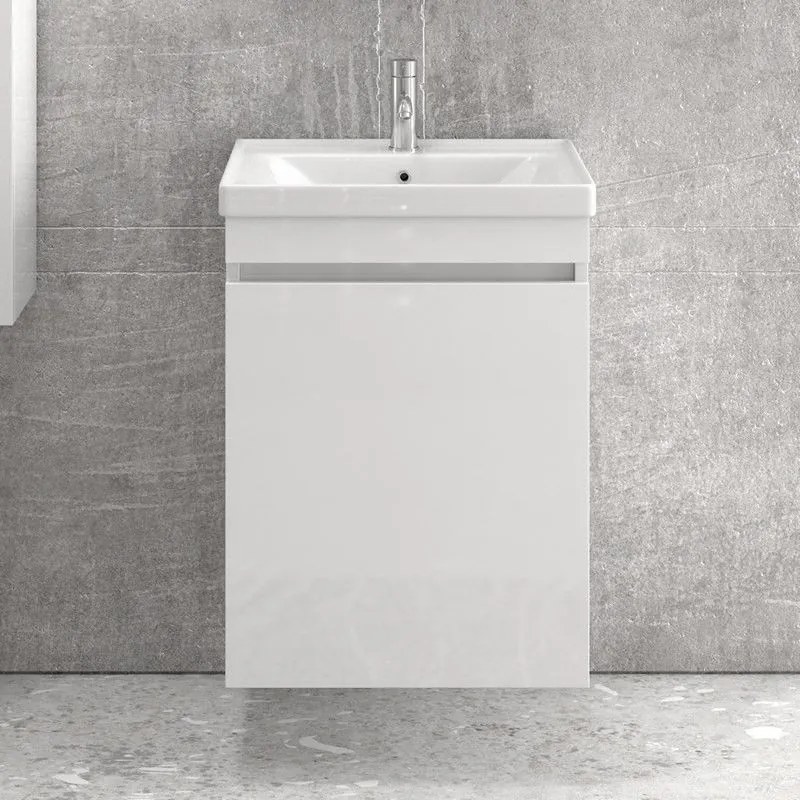 Kamalu - mobile bagno 55 cm sospeso con lavabo incasso sv-55a