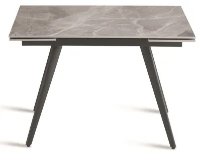 Tavolo con piano effetto Marmo Grigio base metallo allungabile fino a 180 cm ORESTE