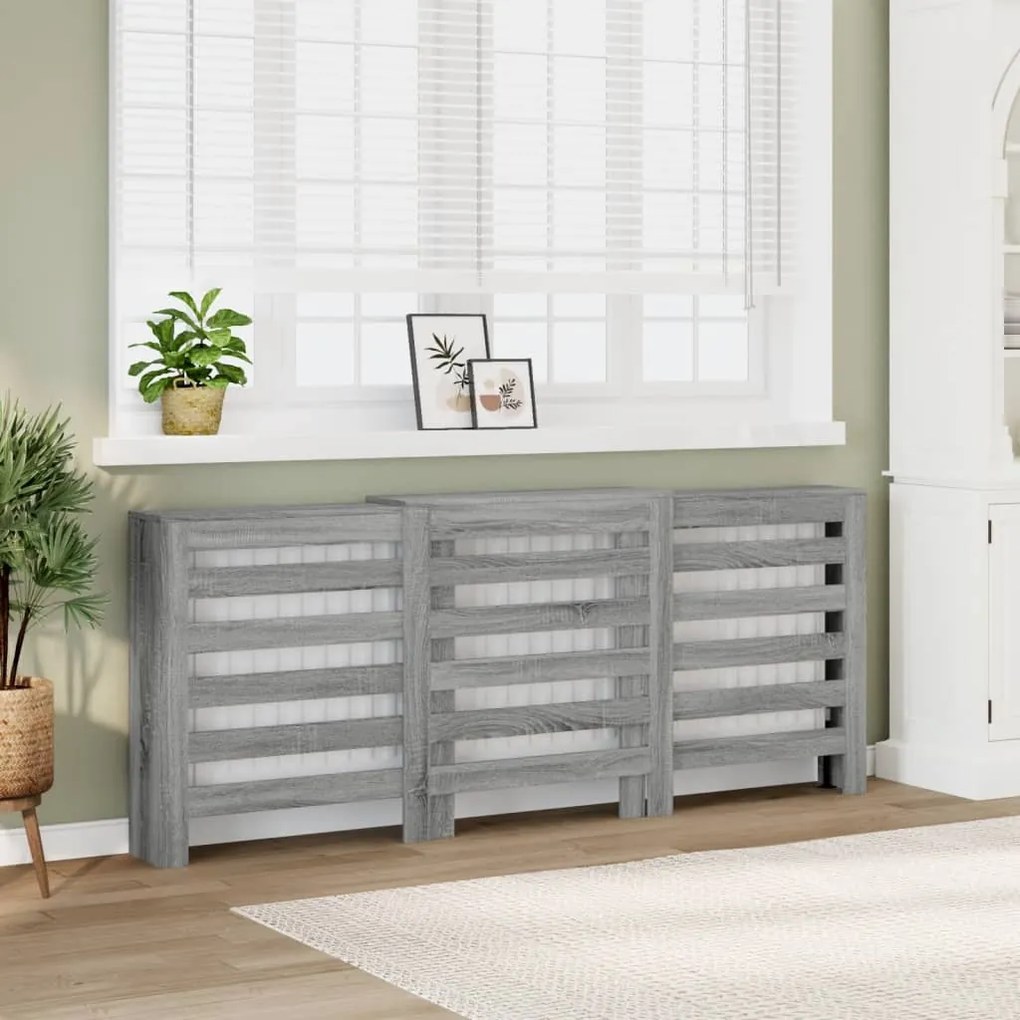 Copertura Termosifone Grigio Sonoma 205x21,5x83,5cm Multistrato /