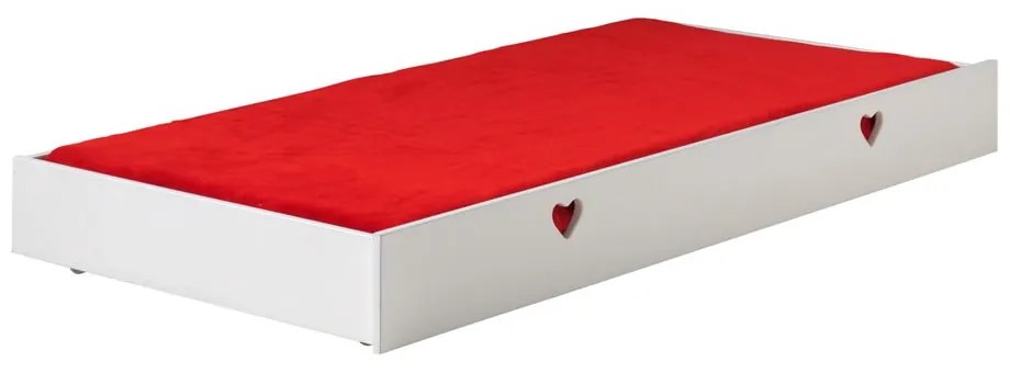 Letto per bambini in legno di pino bianco con letto estraibile con contenitore 90x200 cm AMORI - Vipack