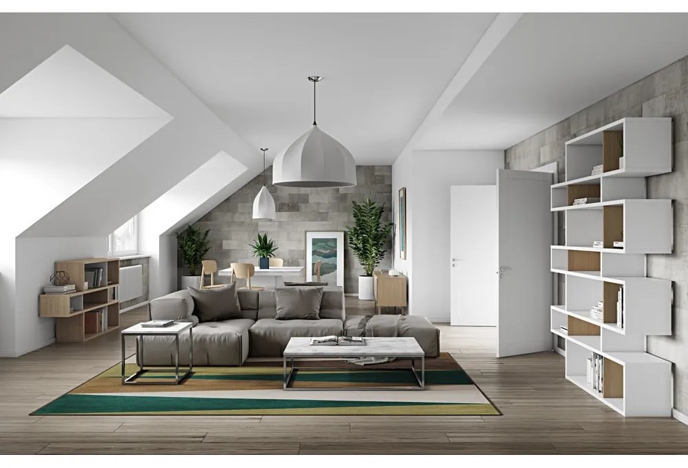 Libreria bianca in rovere 156x220 cm London - TemaHome