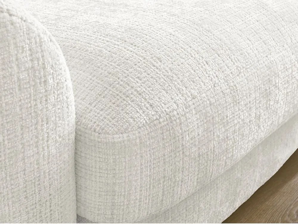 Divano angolare bianco (con penisola a destra/con chaise lounge) con rivestimento in ciniglia Leonore – Bobochic Paris