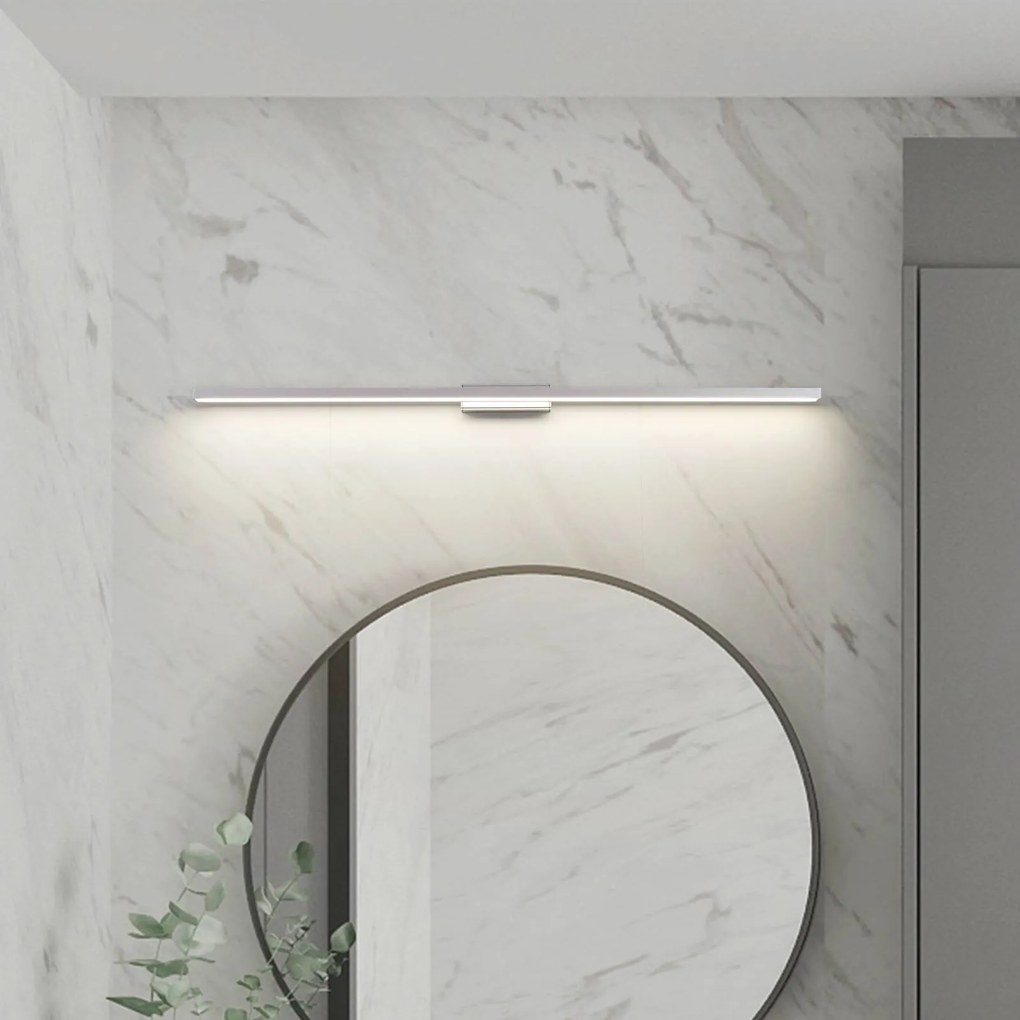 Lindby Luce da specchio per il bagno Alenia a LED, 120 cm, alluminio