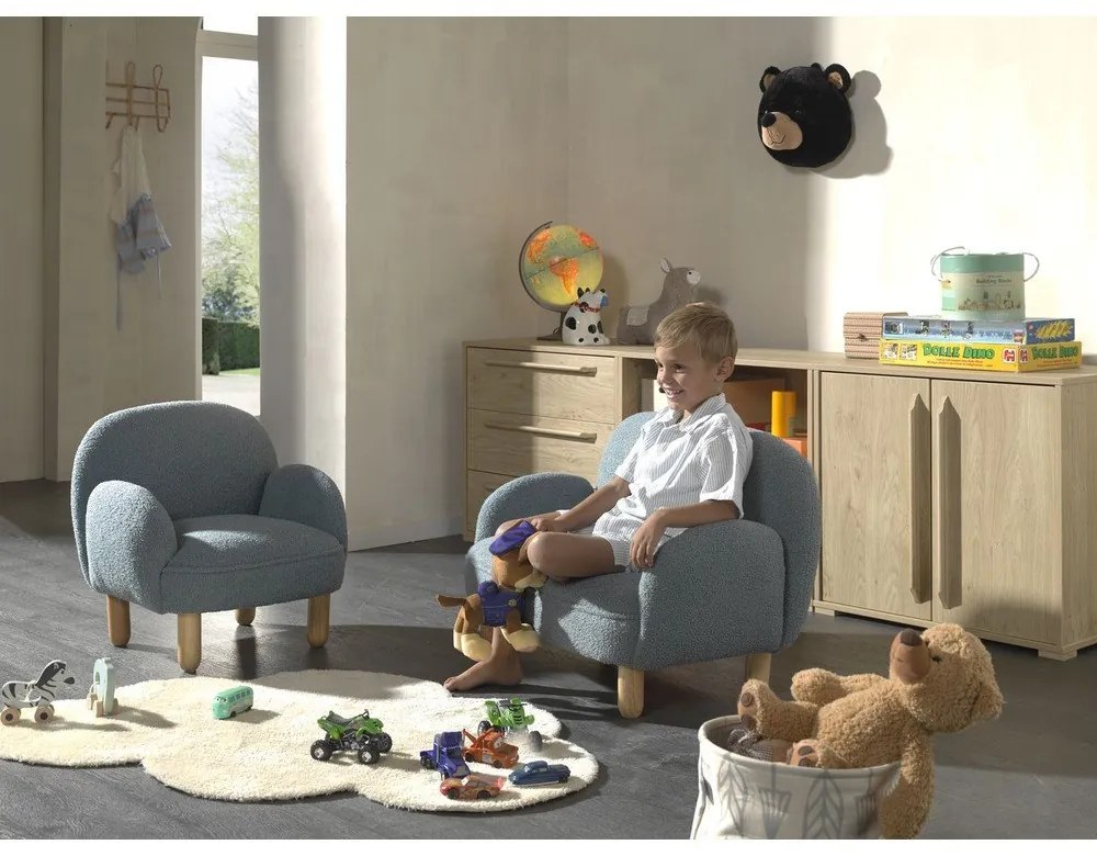 Divano per bambini beige con rivestimento in bouclé 89 cm Rocky – Vipack