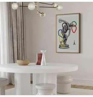 Poster - Collage Graphic - Discus Thrower - Sculpture Cornice d'oro con margine 40x60