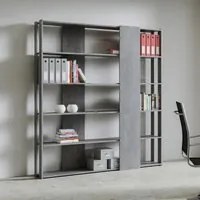 Libreria Moderna 5 Ripiani 178x36x204 cm in nobilitato Grigio