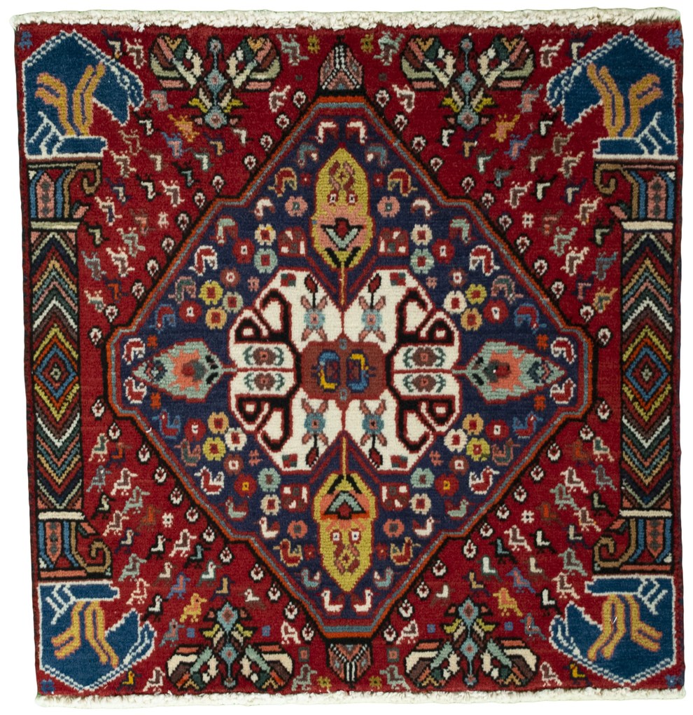 Shiraz Tappeto persiano 50x60 Rosso (Iran) Annodato A Mano