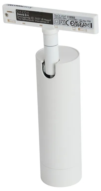 Faretto moderno bianco per sistema a binario monofase GU10 35mm - Slimline Uzzy