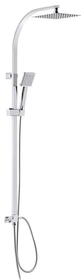 Colonna doccia a sezione rettangolare con deviatore doccetta anticalcare soffione INOX 25X25