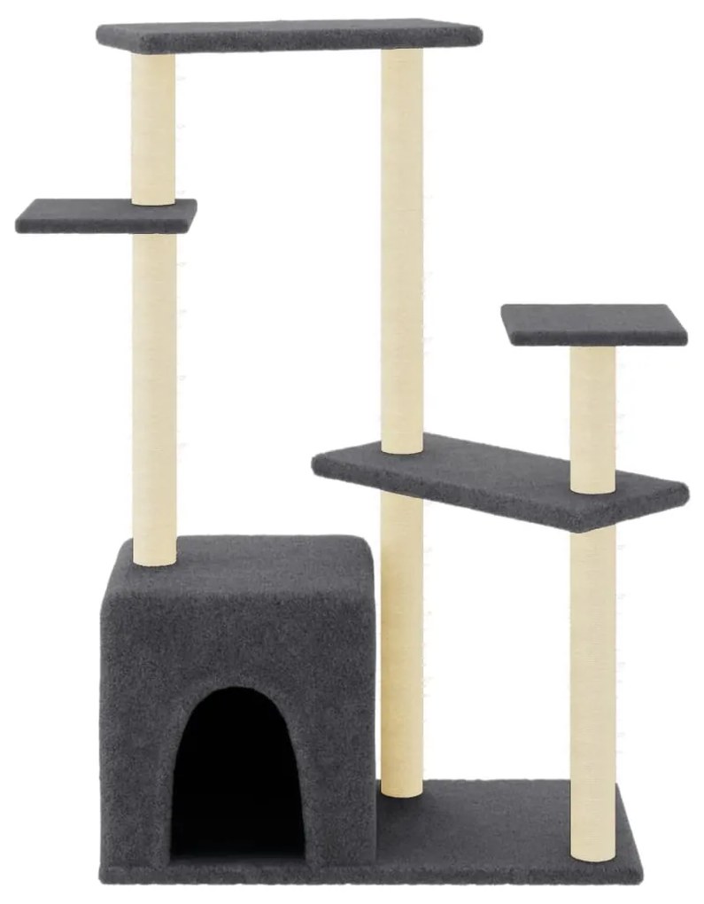 Albero per gatti con tiragraffi in sisal grigio scuro 107,5 cm