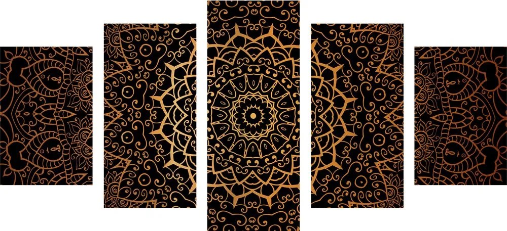 Quadri 5 pezzi – Mandala vintage in stile indiano