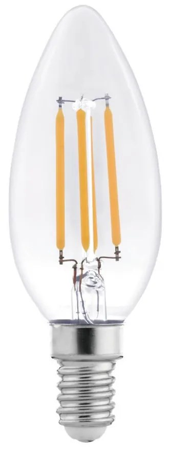 Lampada LED E14 4W a Filamento 150lm/W No Flickering - C35 Colore Bianco Naturale 4.000K