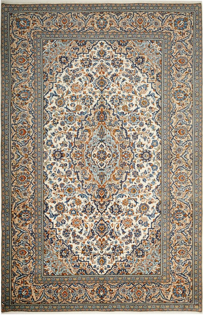Kashan Tappeto 200 x 300 Beige (Iran) Annodato A Mano