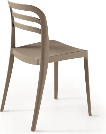 Sedia da giardino in polipropilene impilabile - DJANGO TORTORA 2 pezzi