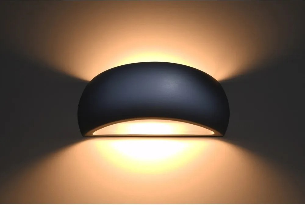 Lampada da parete in ceramica grigia Palermo - Sollux