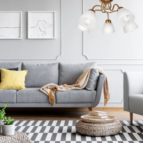 Lampadario a plafone MIRANDA 1xE27/60W/230V oro