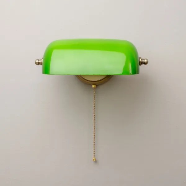 Brilagi - Applique da parete BANK OFFICE 1xE27/60W/230V ottone/verde