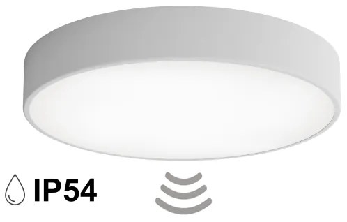 Plafoniera da bagno con sensore CLEO, 4xE27/24W/230V, Ø 50 cm, IP54, grigia