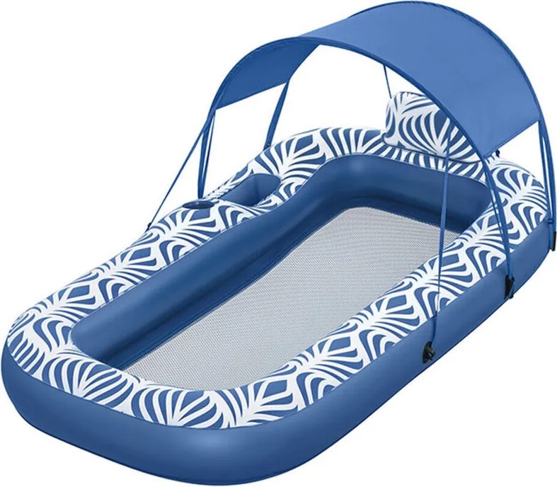 Bestway Materassino Gonfiabile con Parasole Comfort Plush 198x112 cm Spiaggia e Piscina 43732