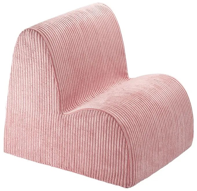 Poltrona per bambini rosa con rivestimento in velluto a coste Cloud – Wigiwama