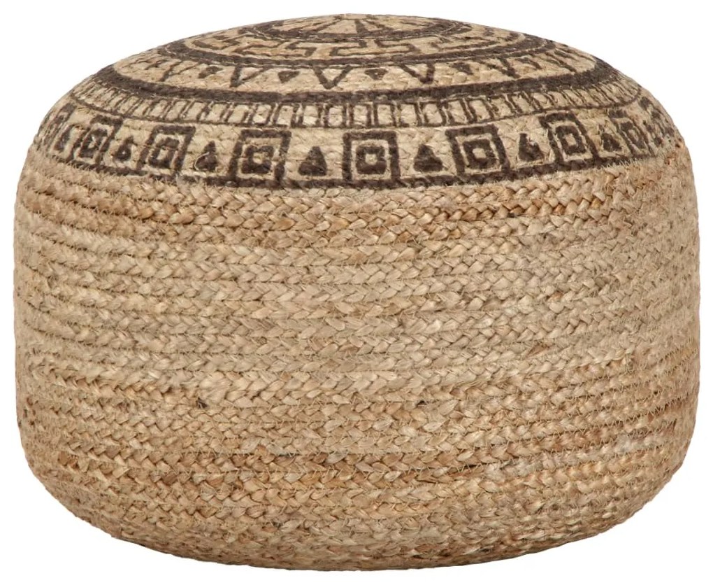 Pouf Lavorato A Mano Marrone 45x30 Cm İn Juta /