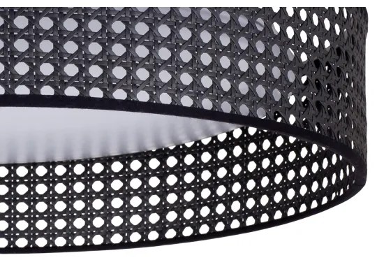Duolla - Plafoniera LED ROLLER RATTAN LED/24W/230V diametro 45 cm nero