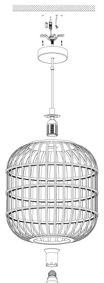 Eglo 43216 - Lampadario a sospensione con filo BORDESLEY 1xE27/28W/230V