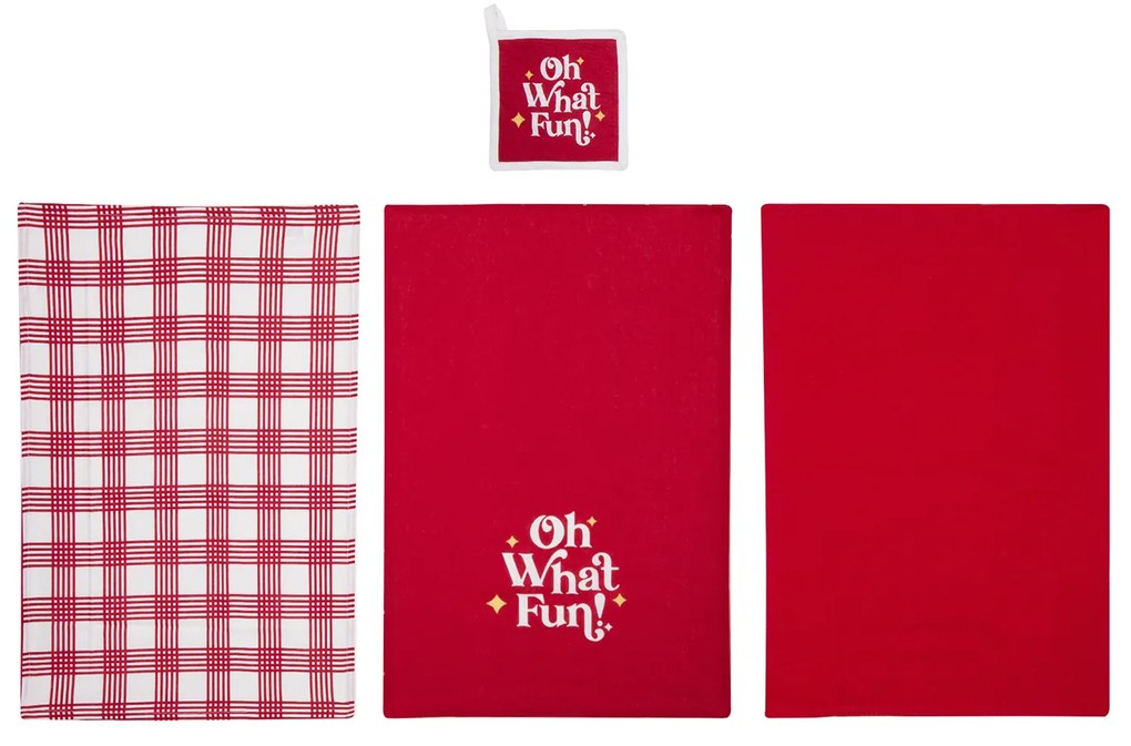 Set 3 strofinacci e presina Oh What Fun