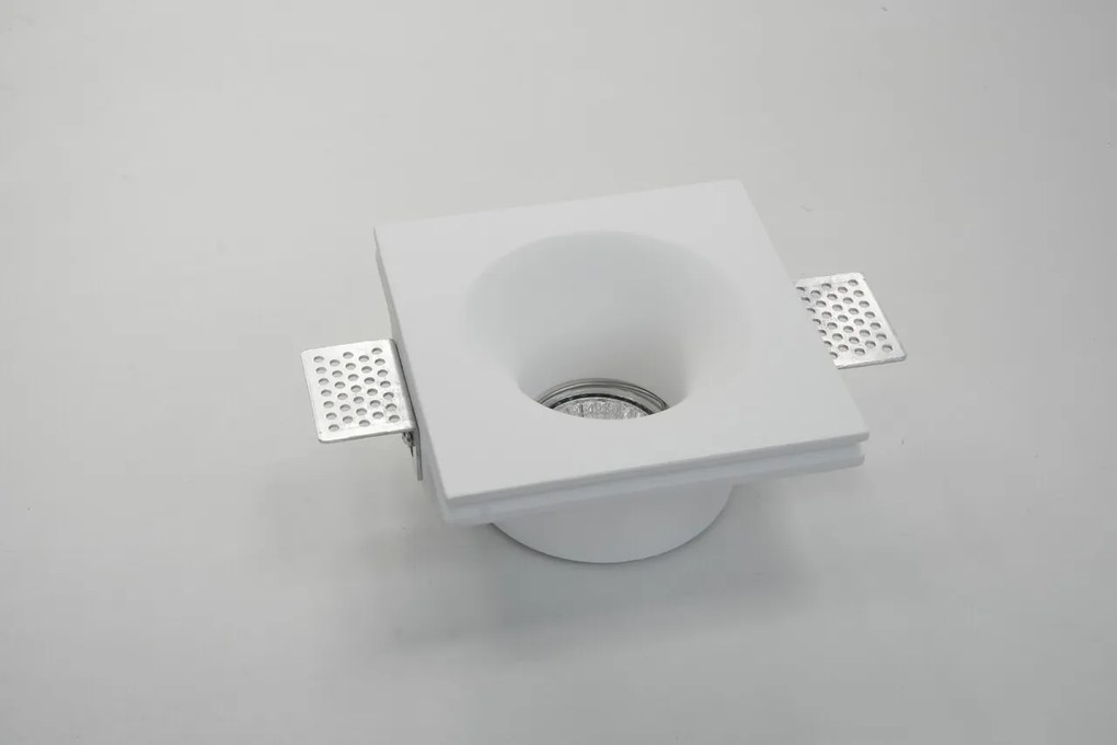 Portafaretto GU10 e MR16 Quadrato in Gesso Pitturabile Ø120x120 mm