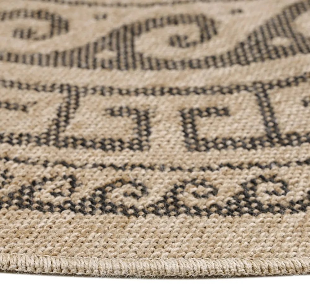Tappeto rotondo per esterni nero e beige ø 120 cm Comilla - Ayyildiz Carpets