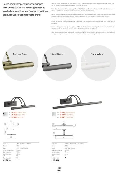 Redo 01-3473 - Lampada LED da quadro IKON LED/16,4W/230V 61,5 cm CRI 92 ottone