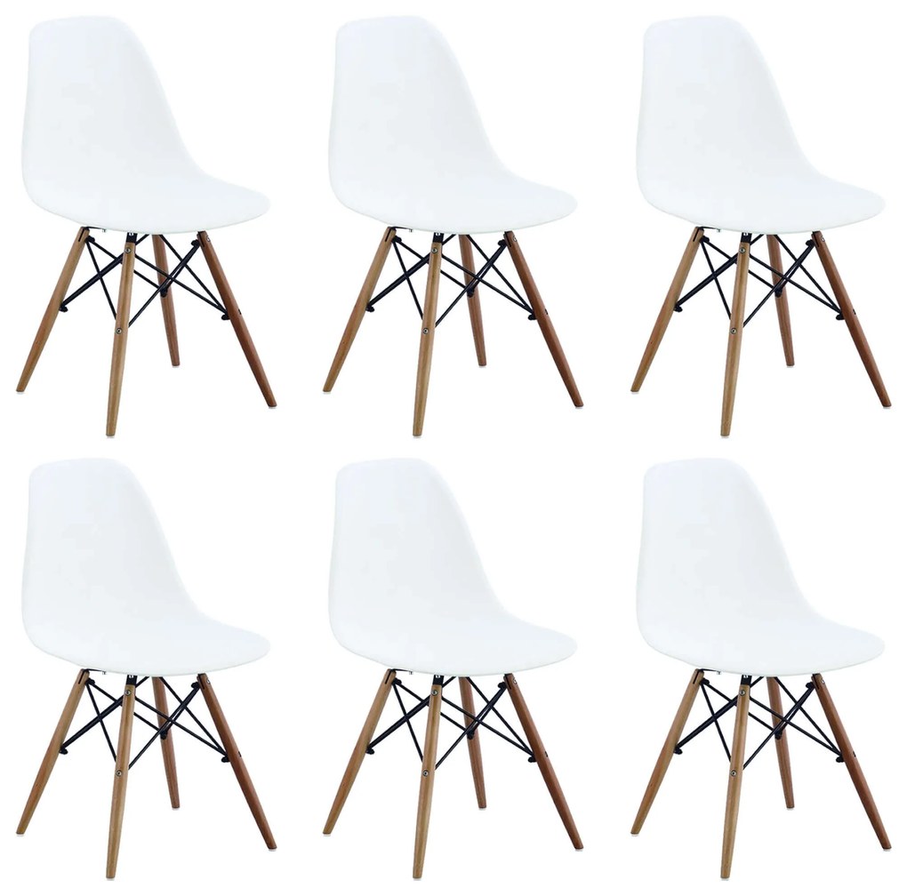 JULIETTE - sedia stile nordico con gambe in legno set da 6