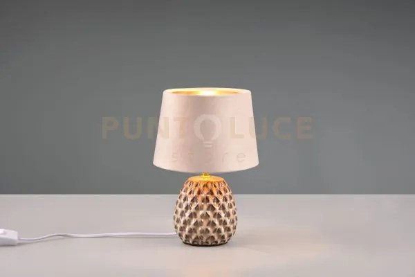 Ariana lampada da tavolo ceramica con paralume effetto velluto sabb...