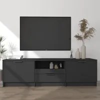 Mobile Porta TV Nero 140x35x40 cm in Legno Multistrato 811449