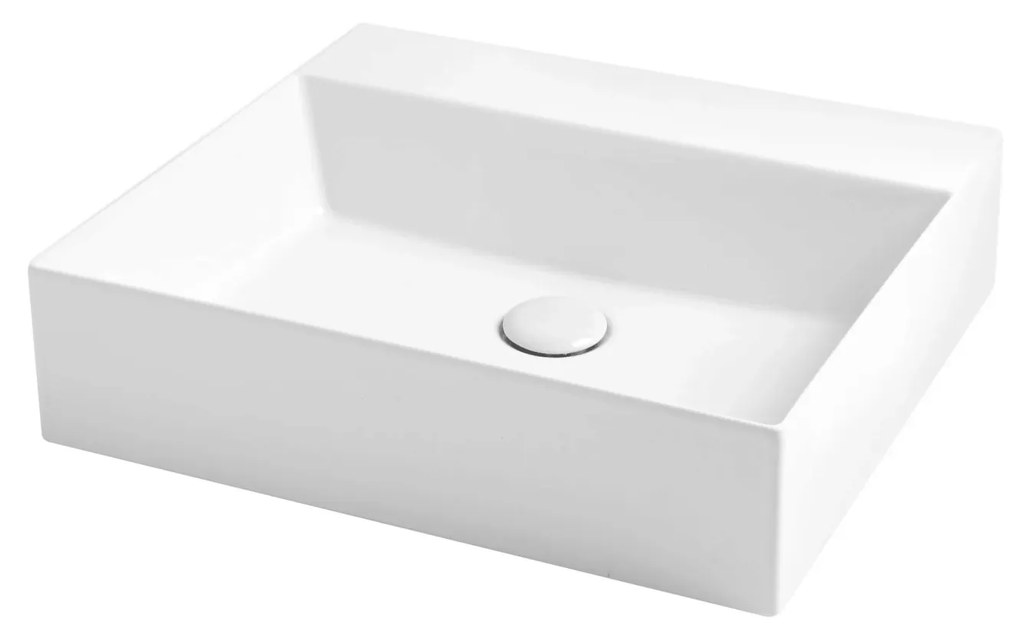 Lavabo D'Appoggio/Sospeso Azzurra Ceramica "Elegance Squared" Bianco Lucido