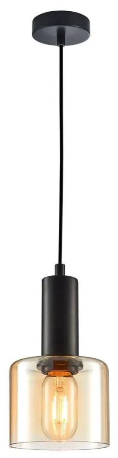 ITALUX PND-65342-1-BK+AMB - Lampadario a sospensione con filo SANTIA 1xE27/40W/230V