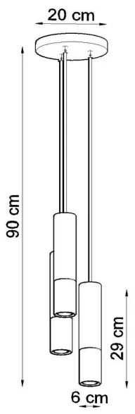 Sollux SL.1078 - Lampadario a sospensione con filo LAGOS 3xGU10/10W/230V bianco